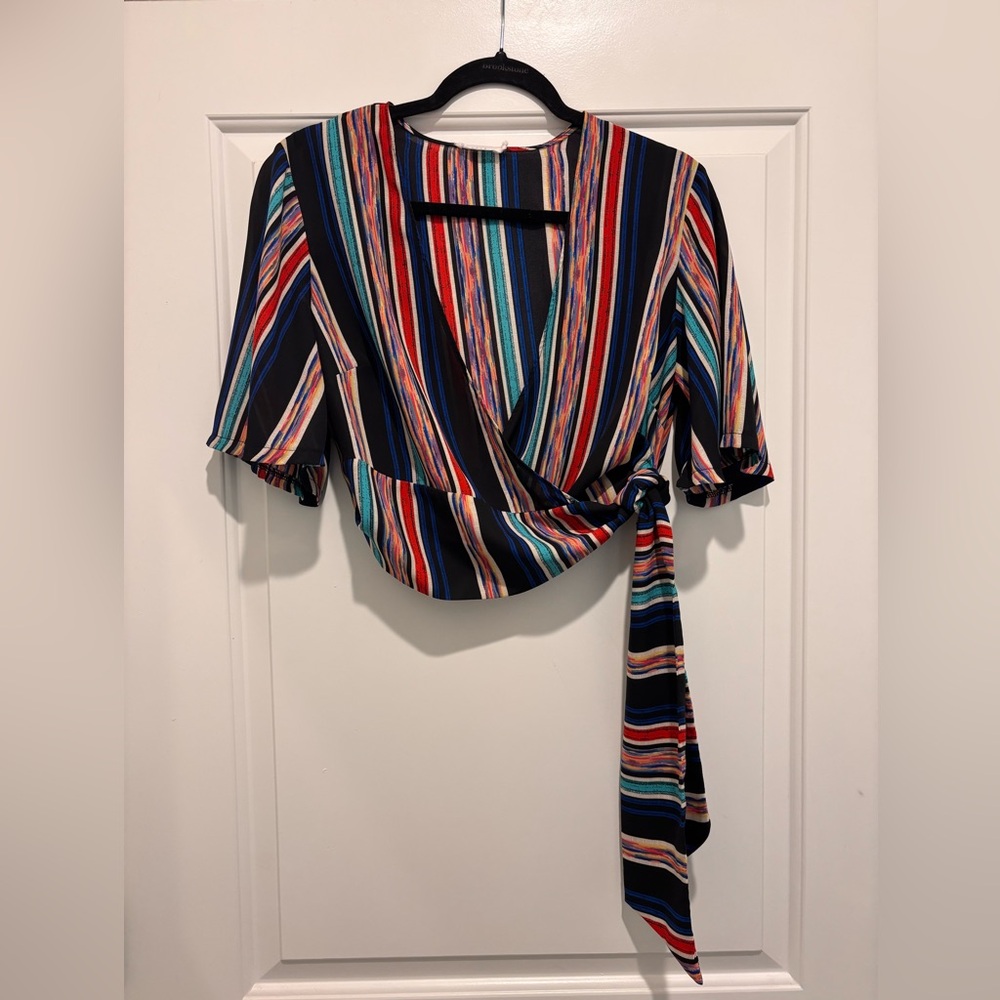 Boutique Cropped Wrap Top